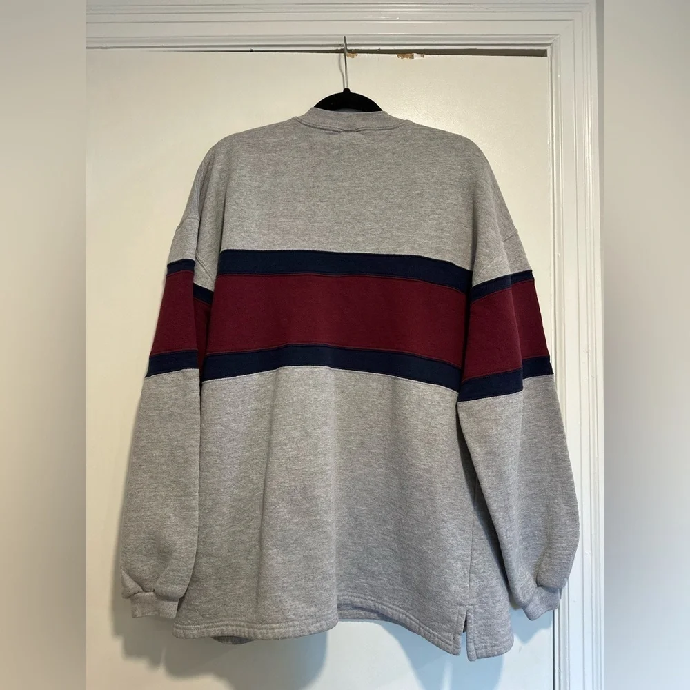 VTG 80s/90s Russell Athletic Sweatshirt Men XL Gray Colorblock Striped.